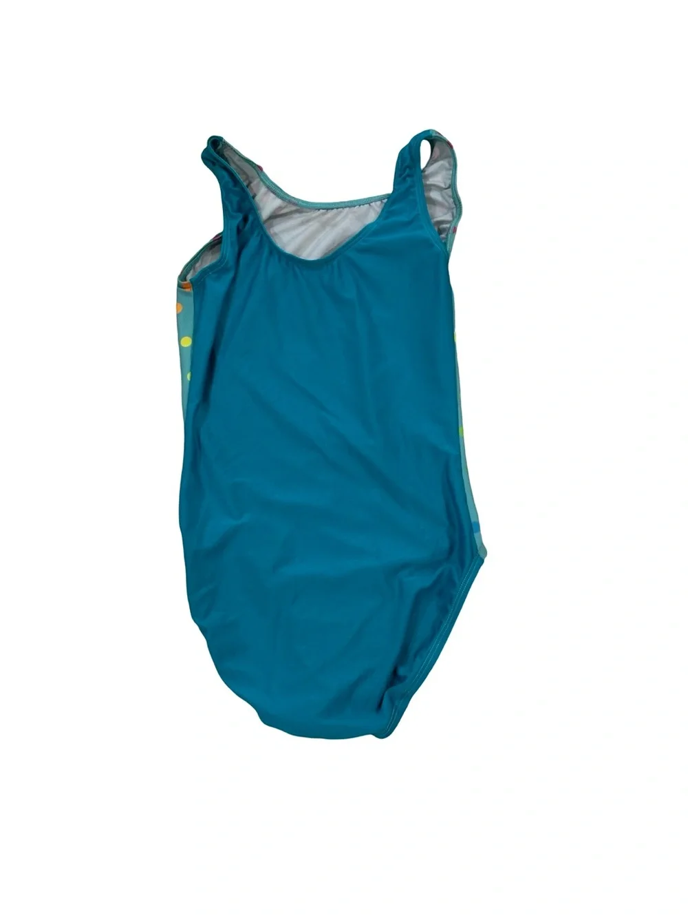 GUC GK Girls' Teal Polka Dot Size Medium Gymnastics Leotard